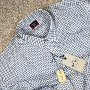 UNTUCKit XX-Large Blue Plaid Delaney Wrinkle Free Cotton Long Sleeve Shirt NWT